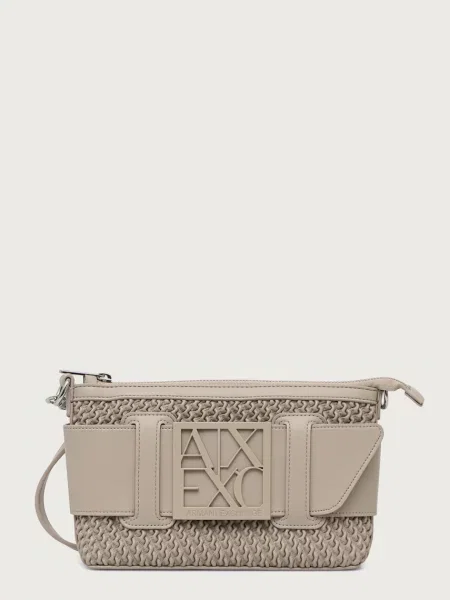 Geantă shopper Armani Exchange din piele bej