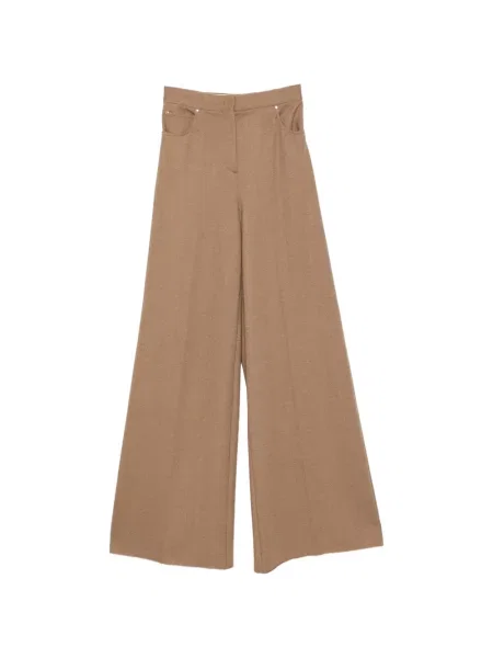 Pantaloni Max Mara cu model herringbone maro