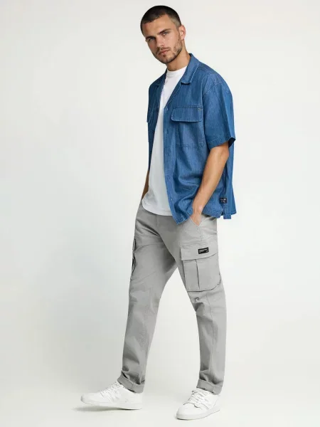 Funky Buddha Pantaloni cu Das Wichtigste' gri