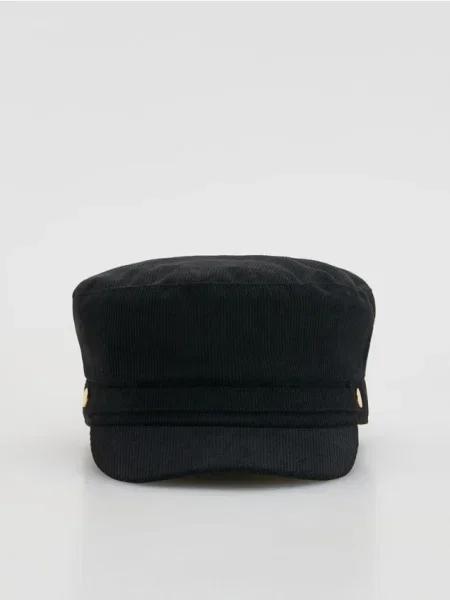 Reserved Вельветовий кашкет чорний