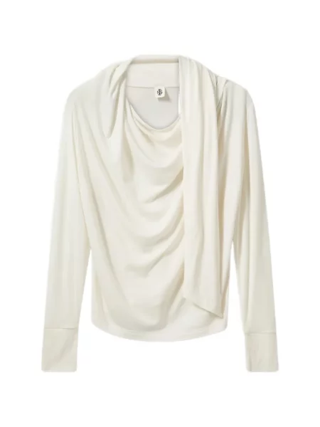 Lung tricou The Garment drapate alb
