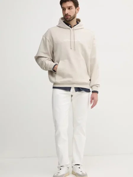 Кофта Red Bull Racing x Pepe Jeans BREAKING RECORDS HDY з капюшоном з принтом бежевий