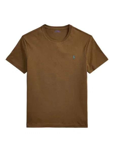 Zateplené pruhované tričko Polo Ralph Lauren s výšivkou zelené