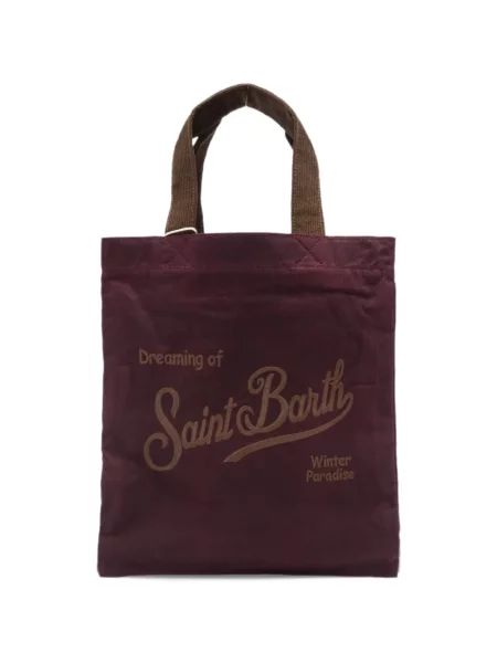 Manšestrová shopper kabelka Mc2 Saint Barth s autogramem červená