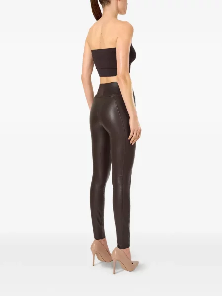 Leggings Wolford din piele maro