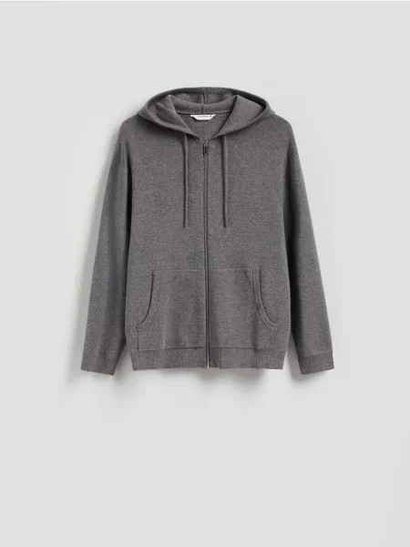 Sweter Reserved w kratę fioletowy