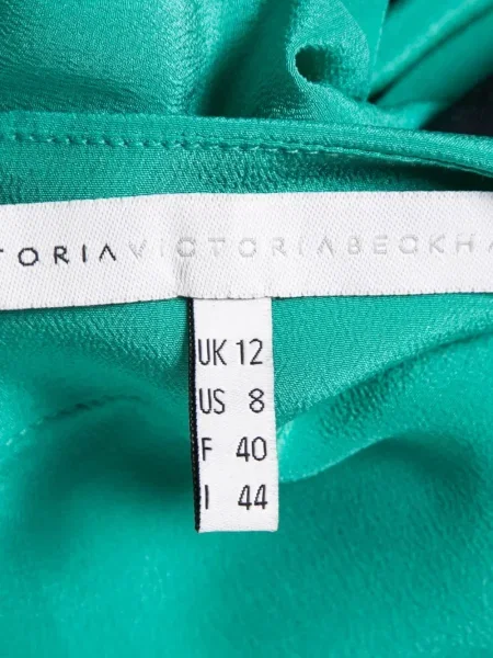 Копринена плисирана костюм рокля Victoria Victoria Beckham зелено