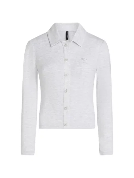 Cardigan Karl Lagerfeld cu perle gri