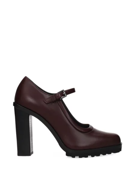 Pantofi cu toc Max Mara din piele cu cataramă maro