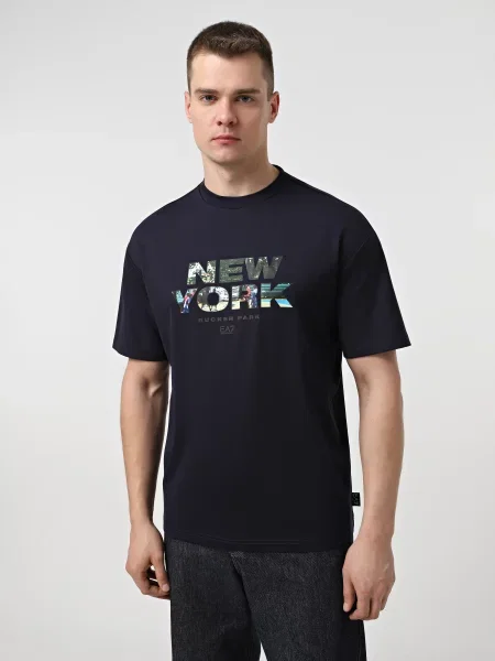 Футболка віскоза/поліамід синій