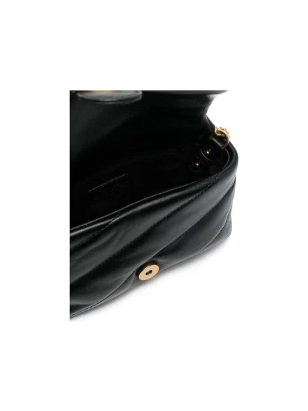Pinko crossbody kabelka dámska kožená čierna