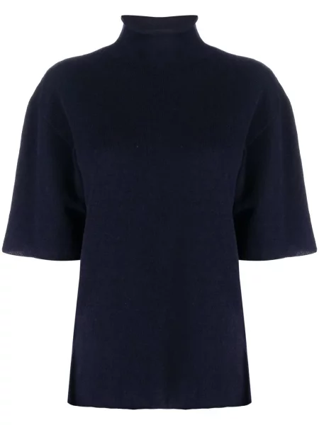 Top Jil Sander tricotate scurt albastru