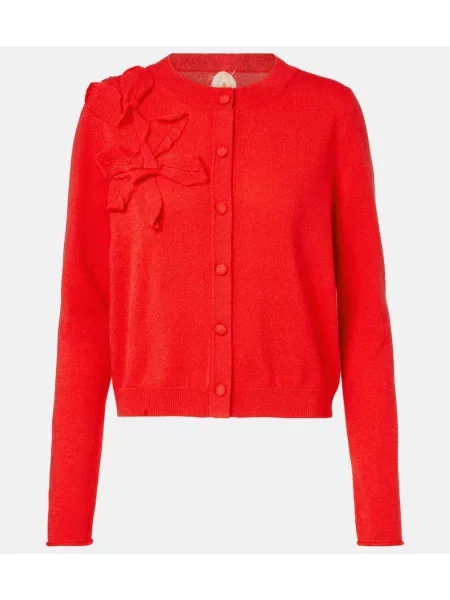 Vuneni kardigan Jardin Des Orangers s cvjetnim printom crvena