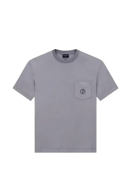 Tricou Giorgio Armani cu broderie gri