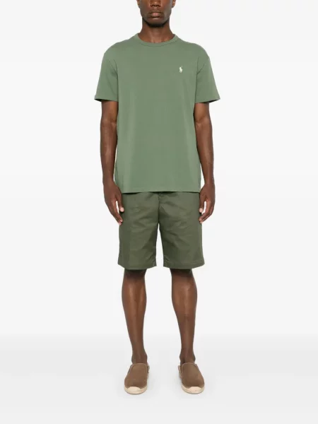 Siuvinėta polo marškinėliai Polo Ralph Lauren dygsniuotas pilka