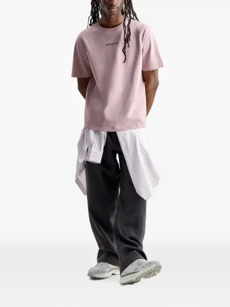 Tricou Maison Kitsune cu broderie violet