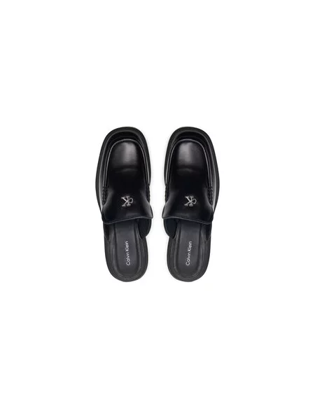 Papucs Calvin Klein Block Heel Mule Lth Hdw fekete
