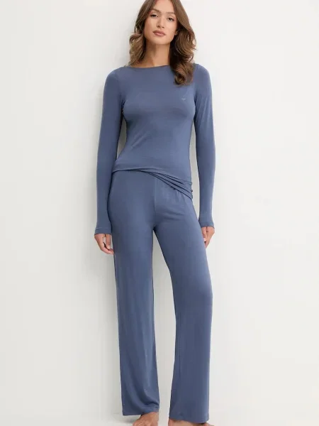 Пижама Emporio Armani Underwear дамска синьо