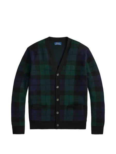 Șosete Polo Ralph Lauren cu broderie în carouri de flanelă verde