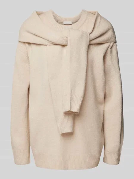 Sweter z dzianiny z dodatkiem wełny model ‘Iris’ Leger By Lena Gercke biały