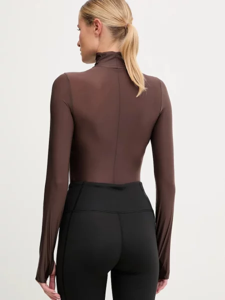 Tréninkové body Calvin Klein Performance s pologolfem hnědá