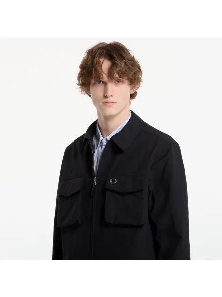 Πουκάμισο FRED PERRY Ripstop Pocket Overshirt Black M μαύρο