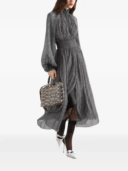 Rochie Dolce & Gabbana din șifon cu imagine negru