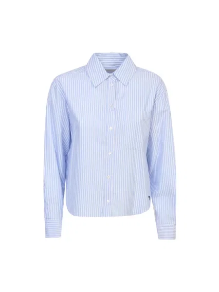 Podróż koszula Weekend Max Mara klasyczna z twillu niebieska