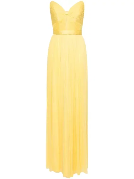 Rochie Cristallini de mătase galben