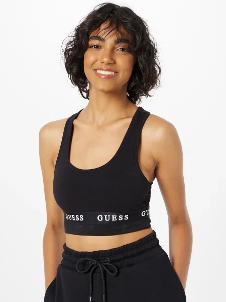 GUESS Sport top Aline negru alb