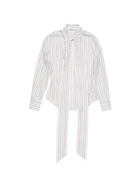 Cămașă Acne Studios cu funde cu dungi alb