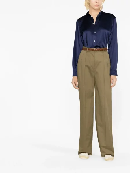 Hedvábné košilové šaty Polo Ralph Lauren šedé