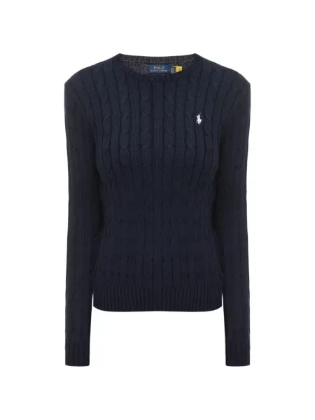 Siuvinėtas su raišteliu džemperis Polo Ralph Lauren v formos iškirpte rožinė