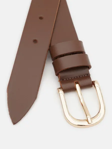 Кожаный ремень Borsa Leather с ремешками коричневый