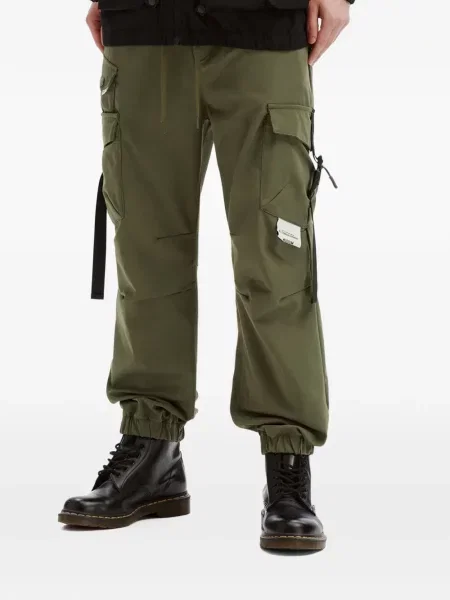 Pantaloni cargo Musium Div. cu bretele verde