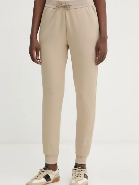 Armani Exchange pantaloni de trening pentru femei bej