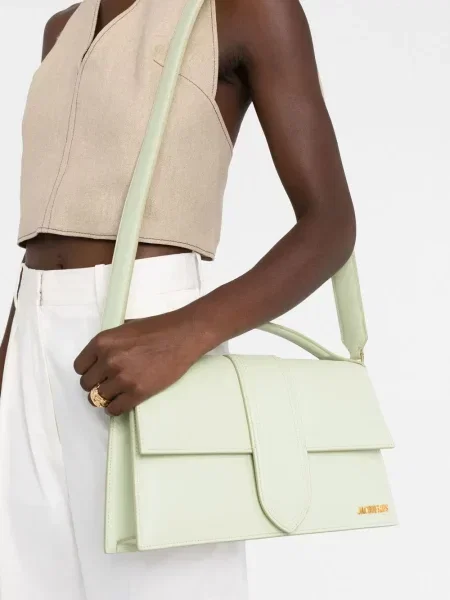 Geantă shopper Jacquemus din piele verde