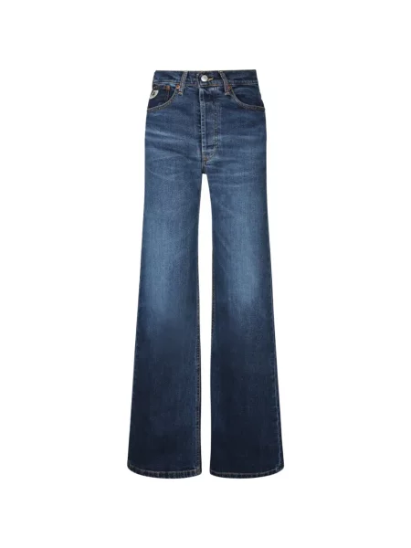 Blugi cu picior larg Lois Jeans cu autograf albastru