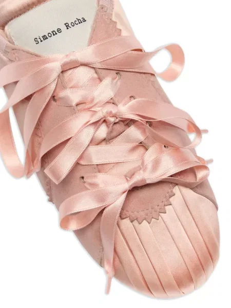 Sneakerși Simone Rocha din satin roz
