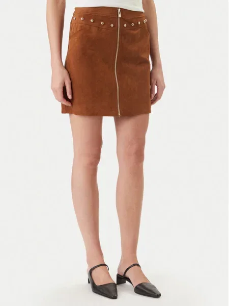 Кожаная юбка Morgan коричневая