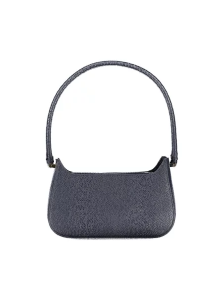Lniana torebka Tommy Hilfiger niebieska