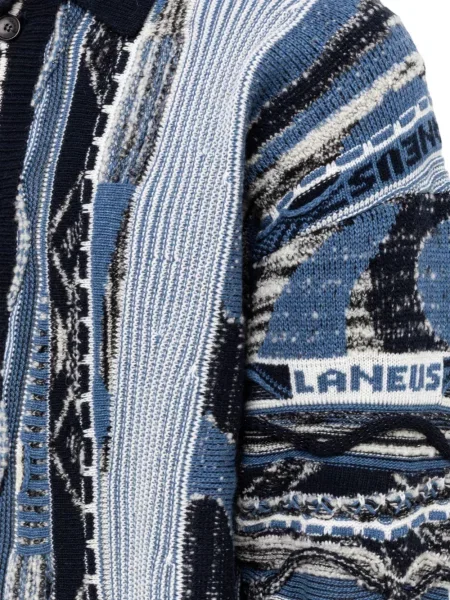 Cardigan Laneus tricotate albastru