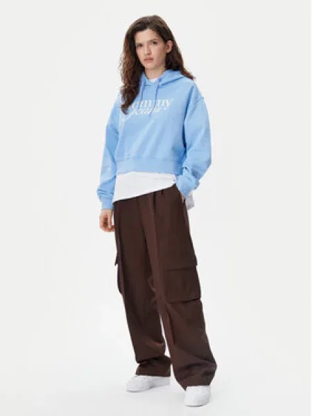Tommy Jeans Mikina Script modrá