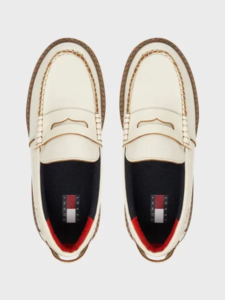 Кожаные лоферы Tommy Jeans белые