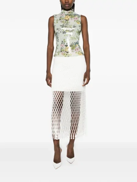 Top Brandon Maxwell w kwiatki zielony