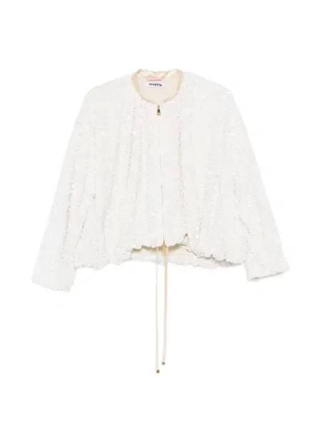Geacă Vivetta cu paiete alb