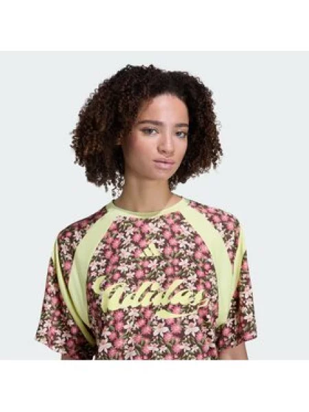 Adidas Majica Adidas X Farm Rio House Of Tiro Roza rumena