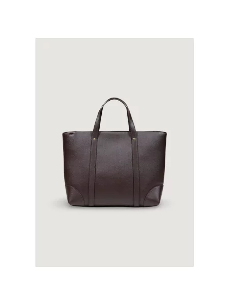 Geantă shopper Armani Exchange din piele maro