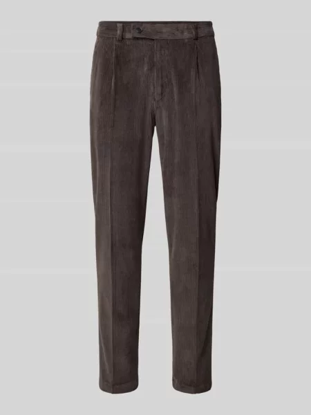Spodnie o kroju slim fit z mieszanki bawełny w imitacji sztruksu model Cliffer' Zuitable