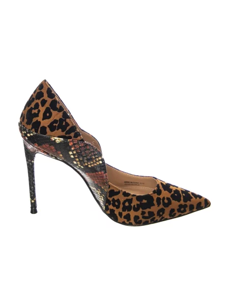 Czółenka Steve Madden zamszowa w wężowy wzór brązowa